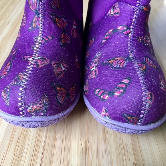Purple butterfly Baby Bogs waterproof boots - Picture 2 of 5
